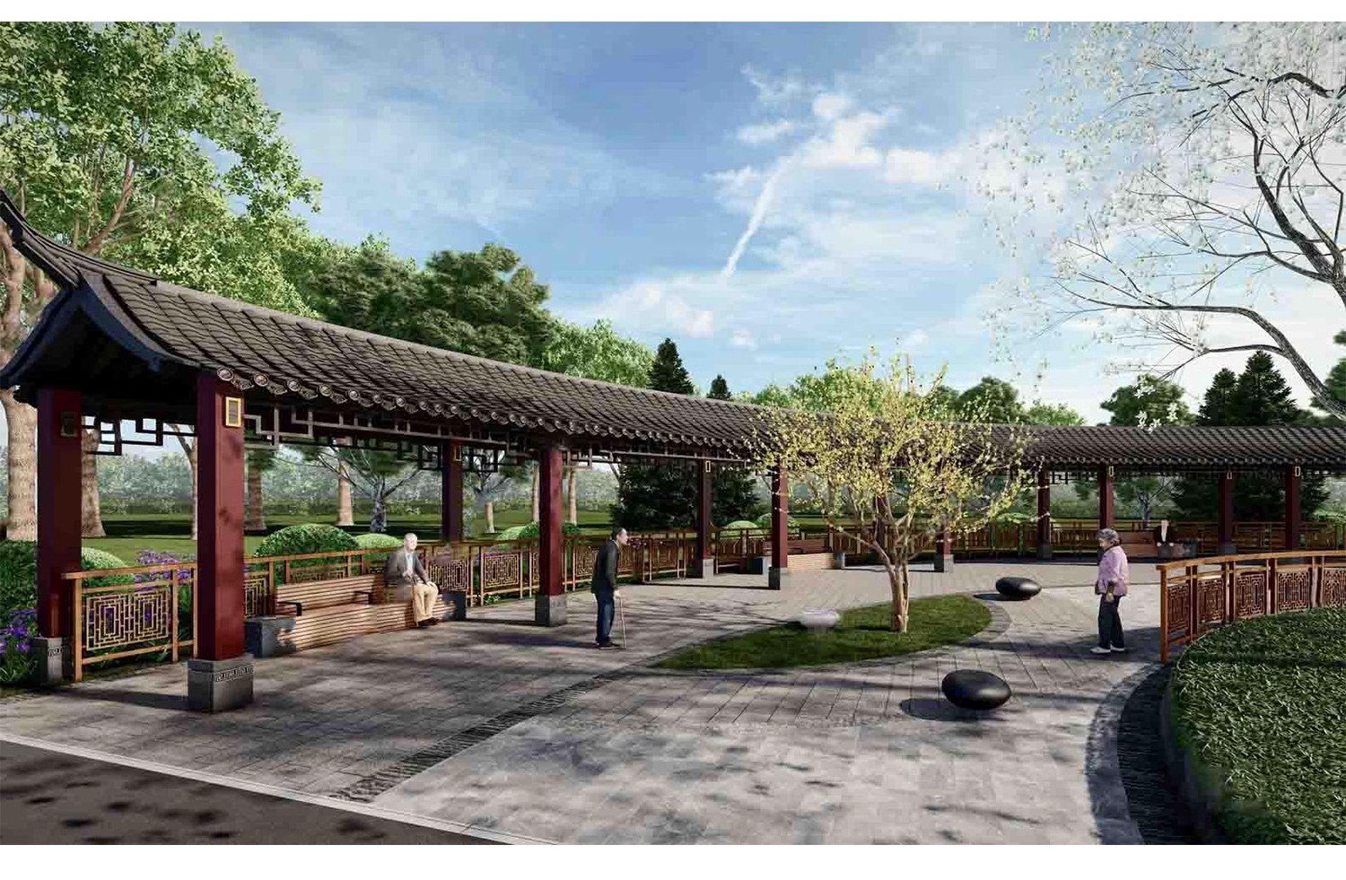 图片[20]-仿古长廊公园景区古建木廊连廊廊架亭廊景观亭子SU模型草图大师-大怪兽分享