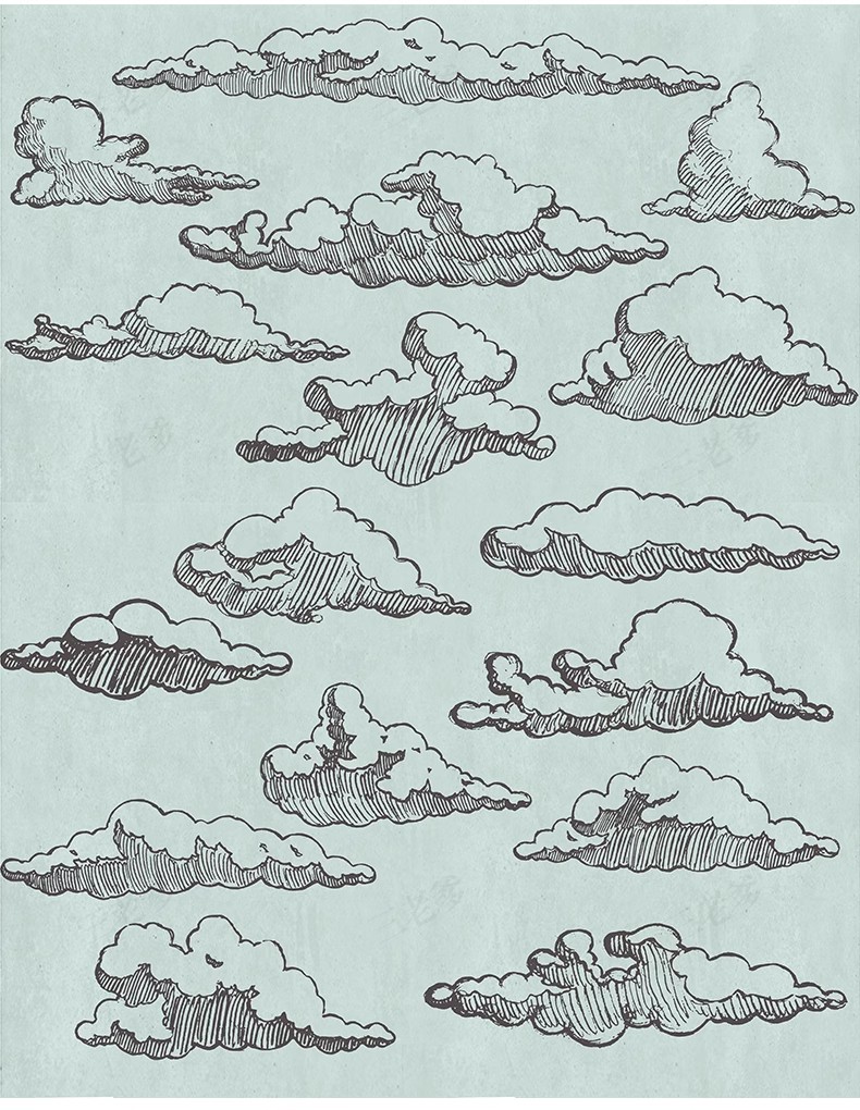 图片[20]-插画风拼贴矢量线稿风手绘白云朵天空背景云彩PSD分层素材PNG免扣-大怪兽分享