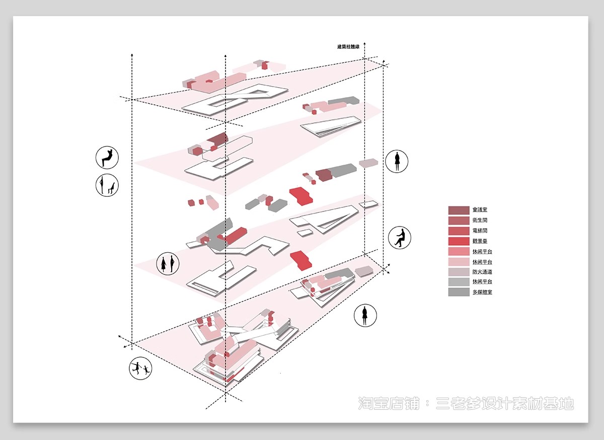 图片[21]-爆炸分层轴侧分析图PSD分层 建筑景观空间竞赛风插画风ps展板素材-大怪兽分享