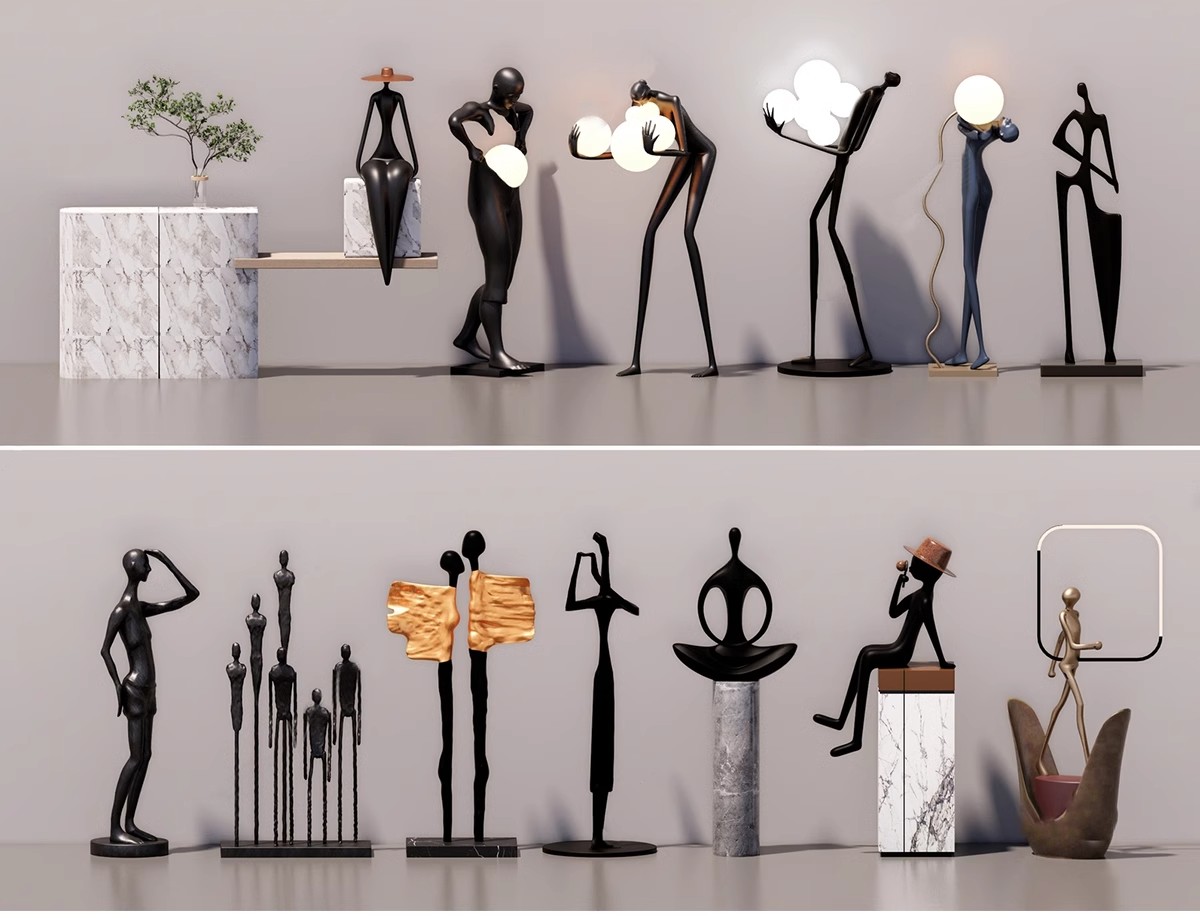 图片[32]-室内SU模型北欧创意雕塑摆件公仔现代装饰品组合挂画草图大师素材-大怪兽分享