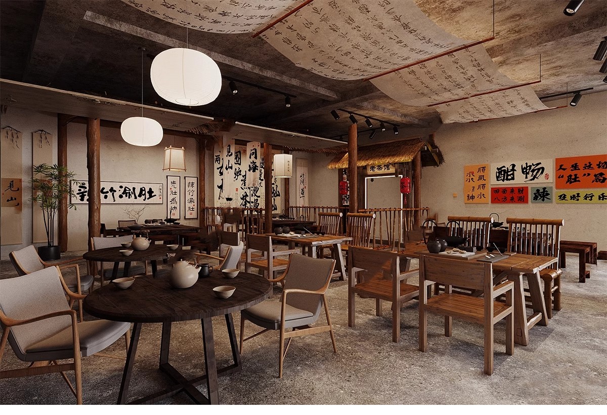 图片[20]-草图大师新中式风格餐饮店铺门头中餐厅餐馆快餐店室内设计SU模型-大怪兽分享