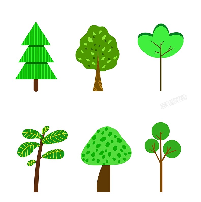 图片[21]-拼贴插画风小清新植物PSD建筑PS剖面Ai矢量立面树PNG免抠分层素材-大怪兽分享