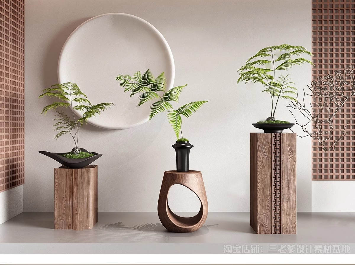 图片[21]-新中式3dmax单体家装沙发酒柜衣柜吊灯装饰挂画柜子床餐桌3d模型-大怪兽分享