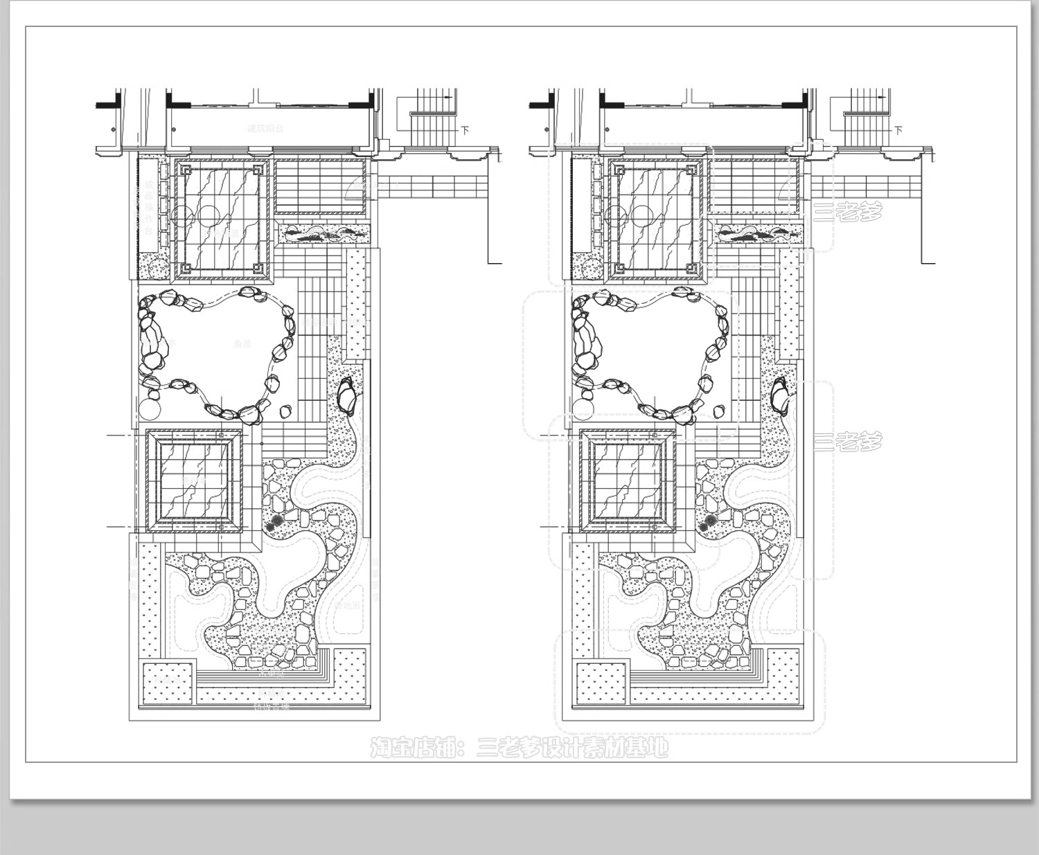 图片[21]-室内造景CAD施工图景观小景平面立面新中式庭院小品别墅植物图库-大怪兽分享