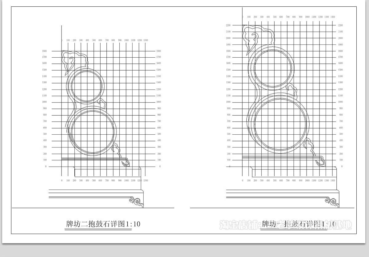 图片[21]-中式牌坊牌楼CAD施工图 古建筑古镇商业街入口详图节点图库大样图-大怪兽分享