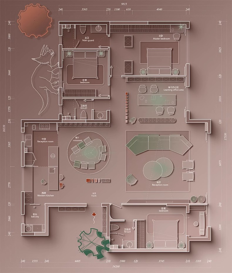 图片[22]-彩色立面平面ps彩平图PSD源文件 住宅家居布局网红风简约现代素材-大怪兽分享