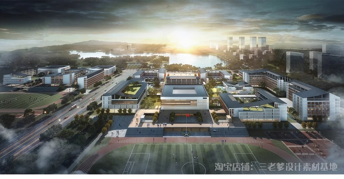 图片[22]-学校建筑大学实验中学小学SU模型校园景观室外教学楼草图大师素材-大怪兽分享