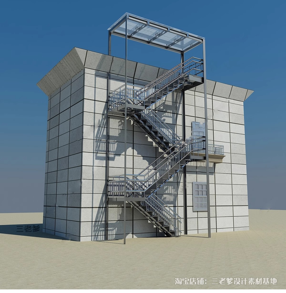 图片[22]-户外钢结构楼梯SU模型建筑工地安全爬梯设计sketchup草图大师素材-大怪兽分享