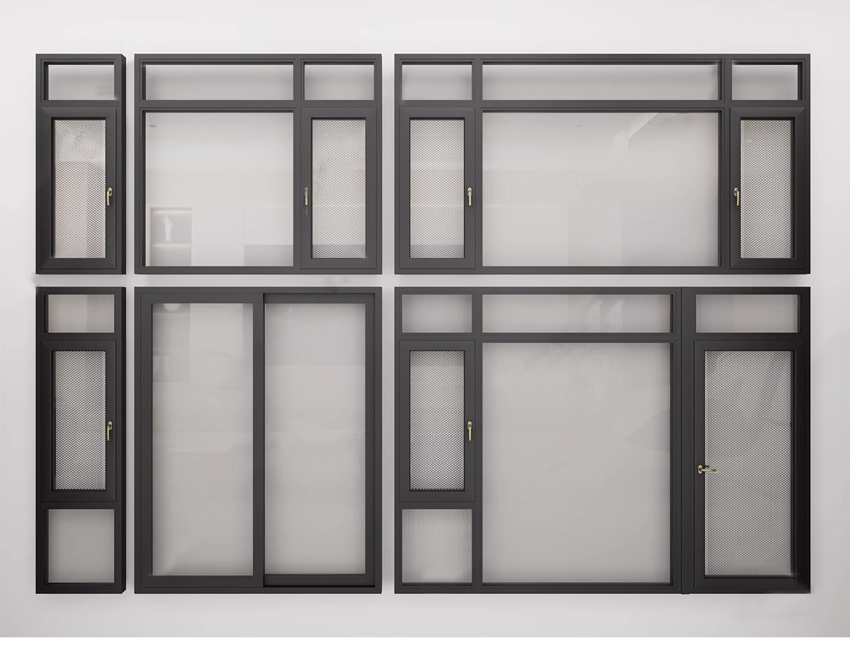 图片[23]-草图大师现代窗户组合推拉窗平开窗落地窗铝合金窗框断桥窗SU模型-大怪兽分享