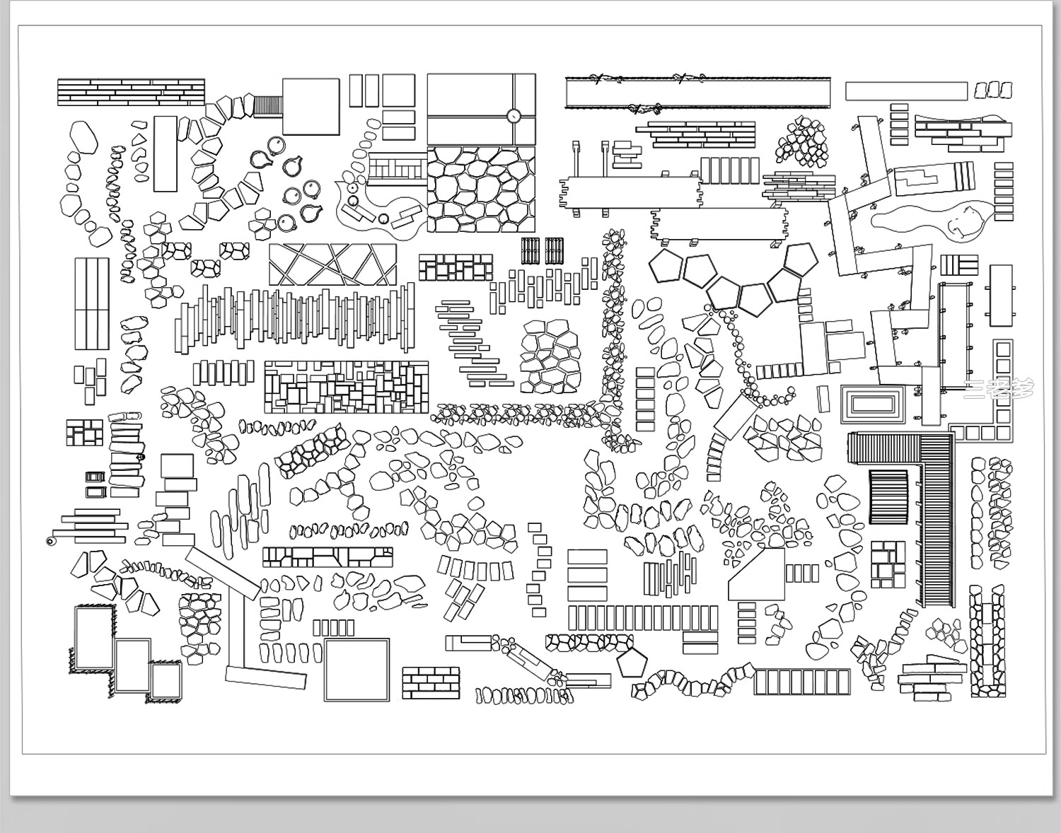 图片[23]-步道汀步小路CAD施工图 地面园林铺装中式别墅庭院景观小品图库块-大怪兽分享