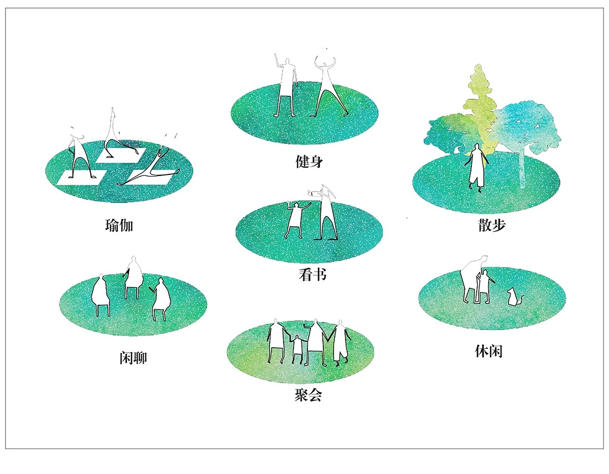 图片[23]-ps小清新建筑景观场地分析图 psd前期插画风场景设计效果图素材-大怪兽分享