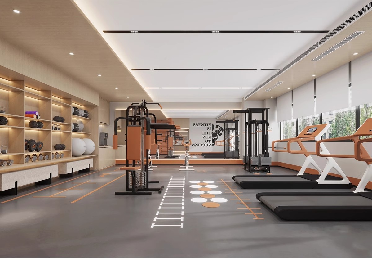 图片[22]-现代工业风健身房SU模型配套CAD施工图俱乐部私教瑜伽室草图大师-大怪兽分享