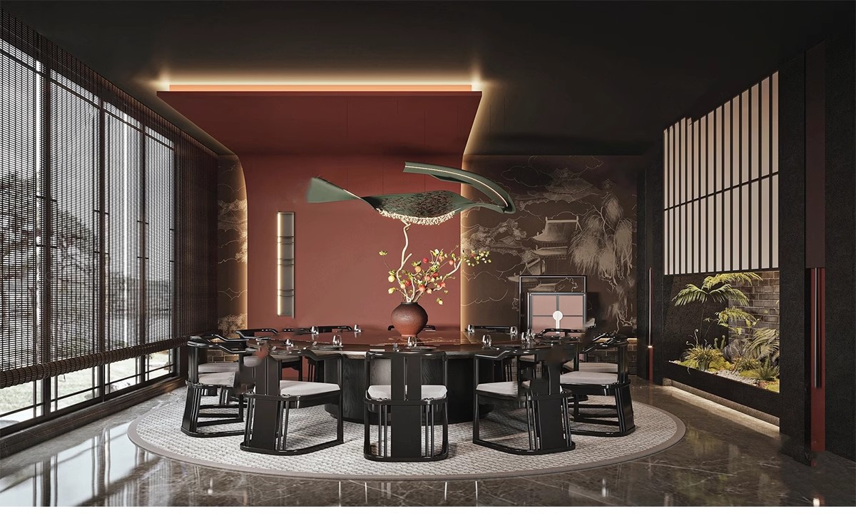 图片[22]-草图大师新中式风格餐饮店铺门头中餐厅餐馆快餐店室内设计SU模型-大怪兽分享