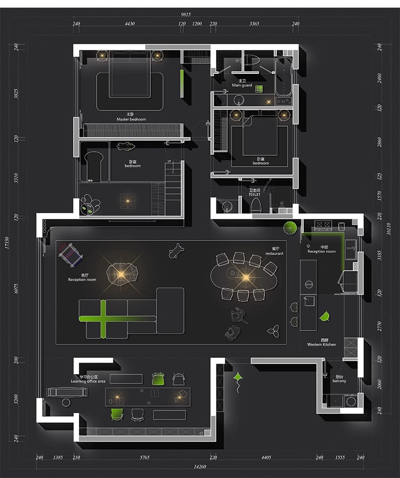 图片[23]-彩色立面平面ps彩平图PSD源文件 住宅家居布局网红风简约现代素材-大怪兽分享