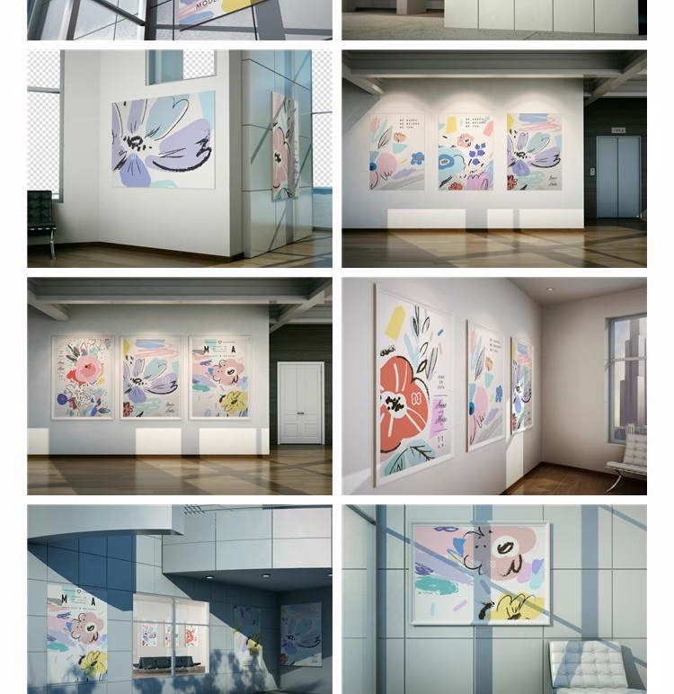 图片[9]-博物馆展厅室内广告牌海报招贴效果展示图VI贴图样机PSD 素材模板-大怪兽分享