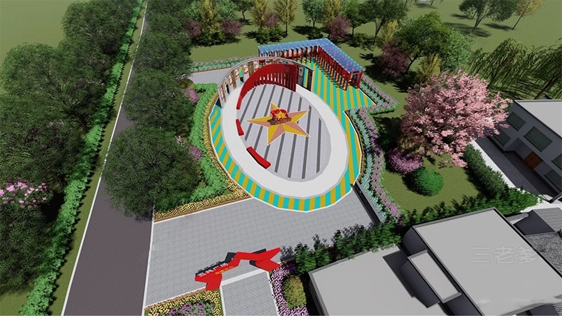 图片[23]-红色文化党建主题美丽乡村新农村公园广场旅游景区草图大师SU模型-大怪兽分享
