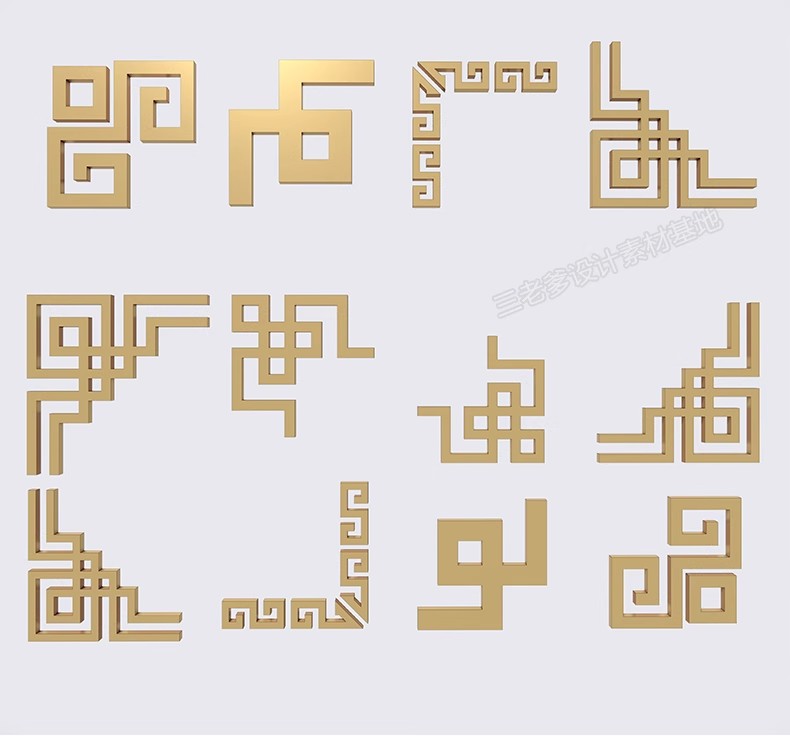 图片[23]-草图大师新中式角花角线花格窗花木雕金属镂空雕花窗镂花窗SU模型-大怪兽分享