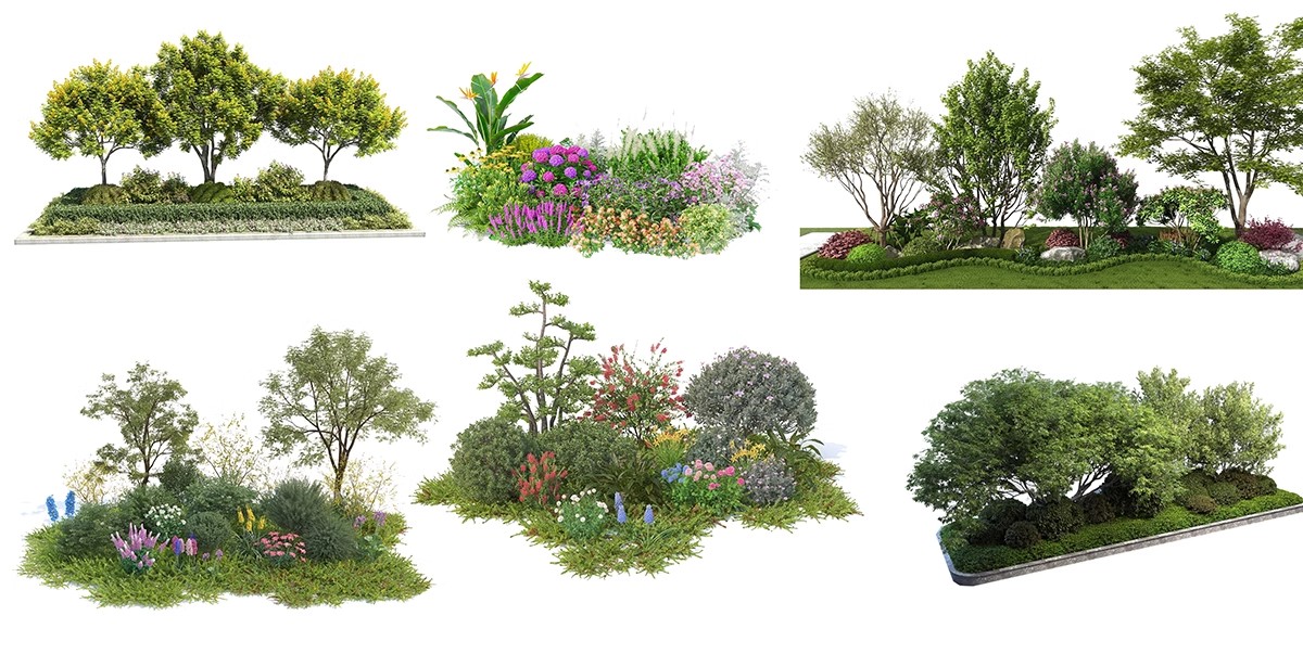 图片[22]-花坛树池ps素材库景观花镜花草植物乔灌木造型组团psd免抠效果图-大怪兽分享