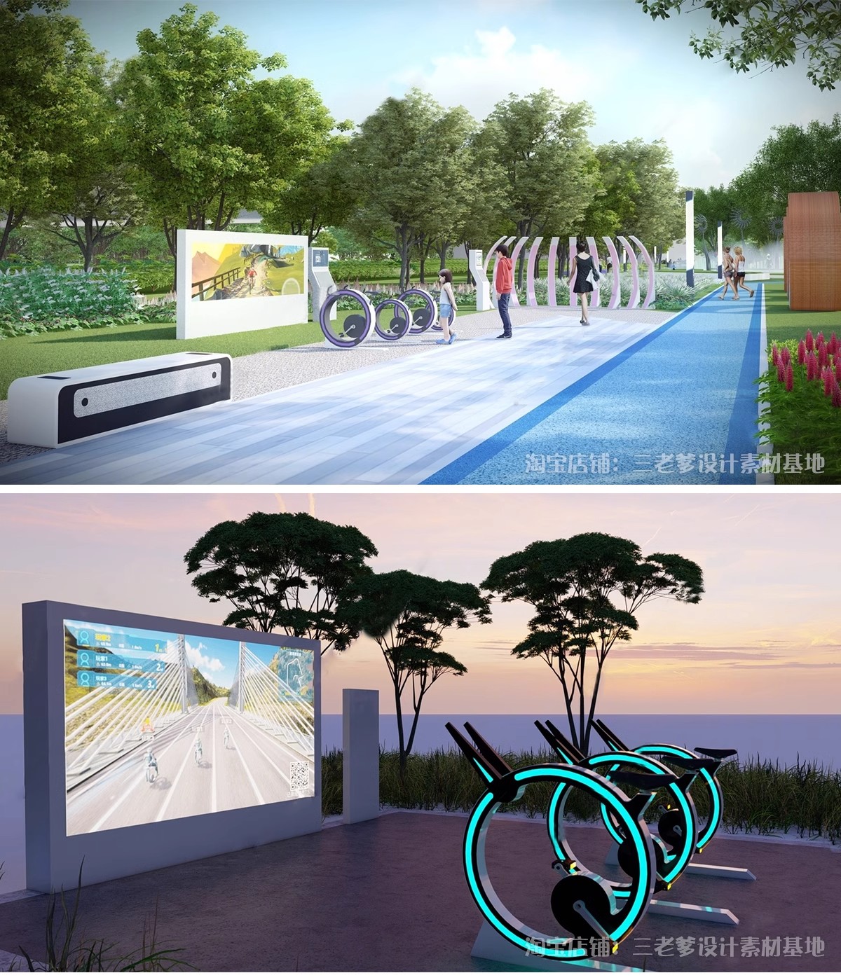 图片[23]-城市智能互动设施SU模型 公园广场科技跑步健身景观装置草图大师-大怪兽分享