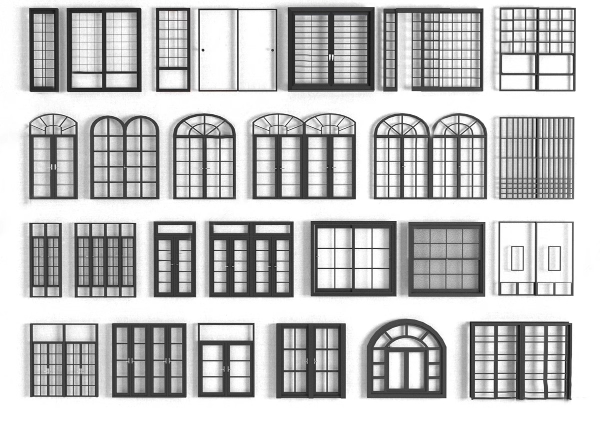 图片[24]-草图大师现代窗户组合推拉窗平开窗落地窗铝合金窗框断桥窗SU模型-大怪兽分享