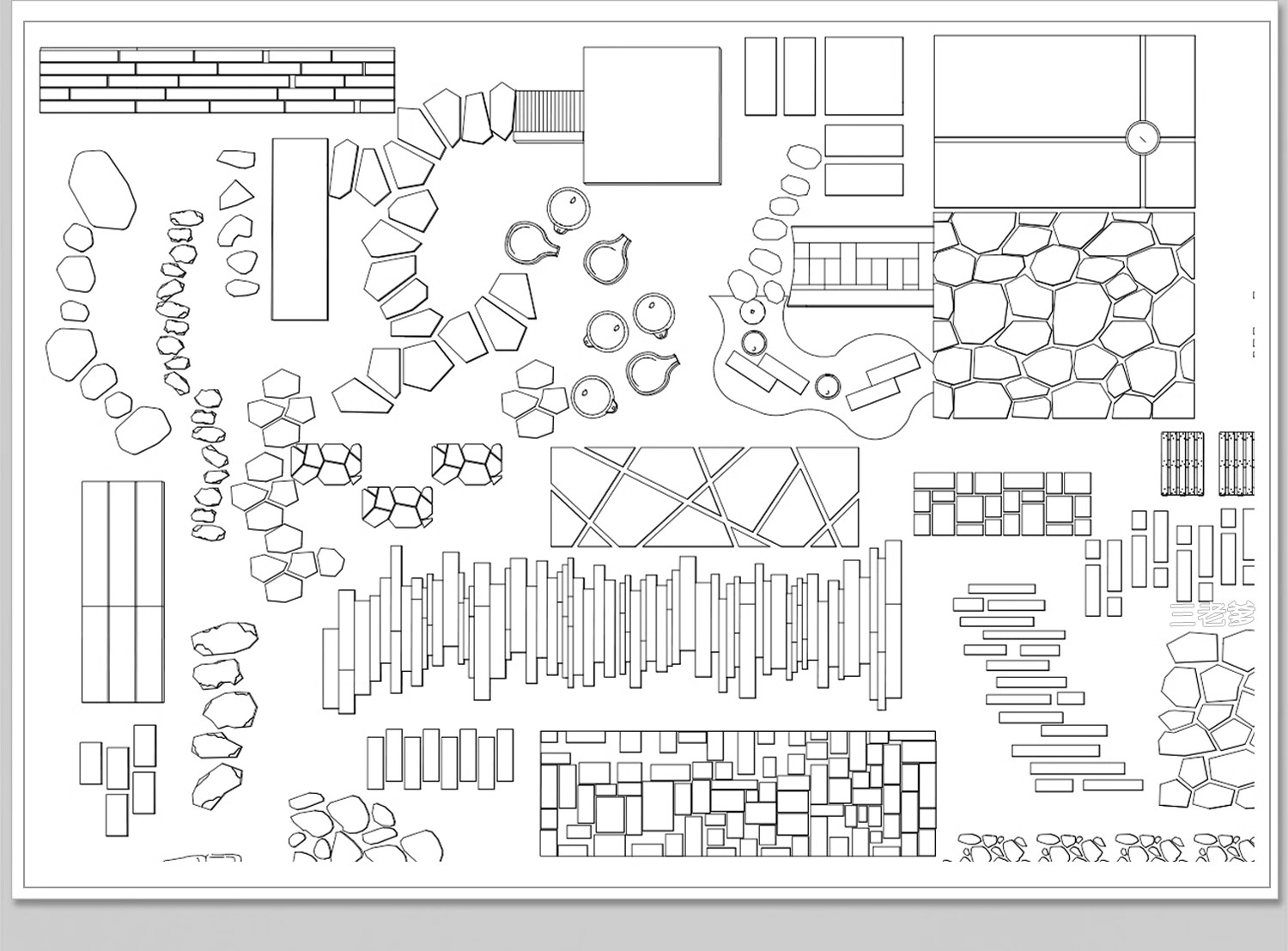 图片[24]-步道汀步小路CAD施工图 地面园林铺装中式别墅庭院景观小品图库块-大怪兽分享