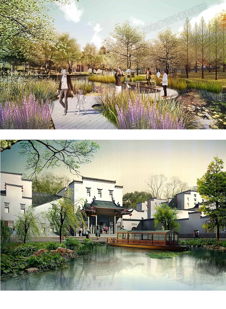 图片[24]-园林景观 PS湿地公园效果图psd分层后期素材透视图滨水滨河拼贴风-大怪兽分享