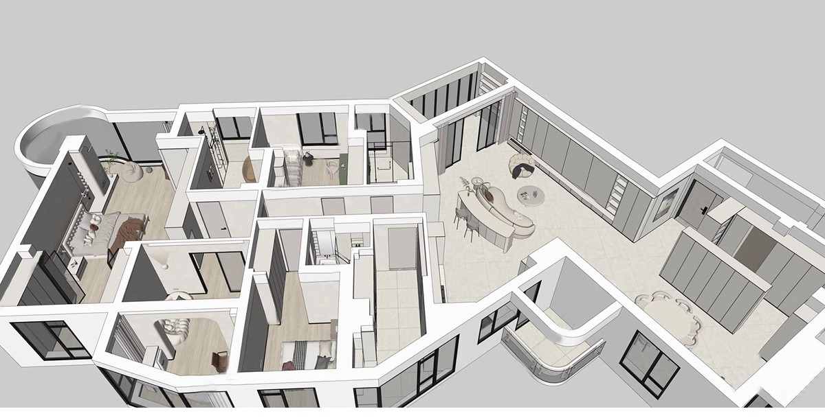 图片[33]-家装全屋整套客厅卧室厨房北欧现代新中式整体全套室内设计SU模型-大怪兽分享