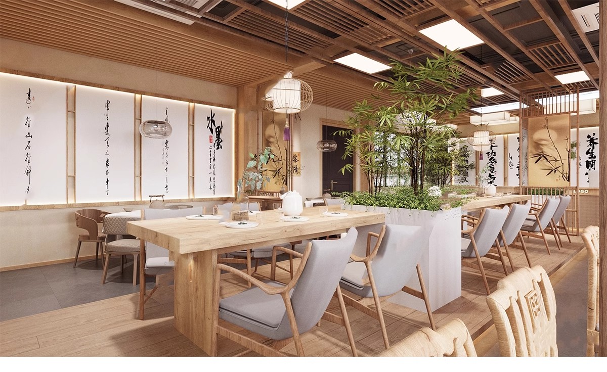 图片[23]-草图大师新中式风格餐饮店铺门头中餐厅餐馆快餐店室内设计SU模型-大怪兽分享