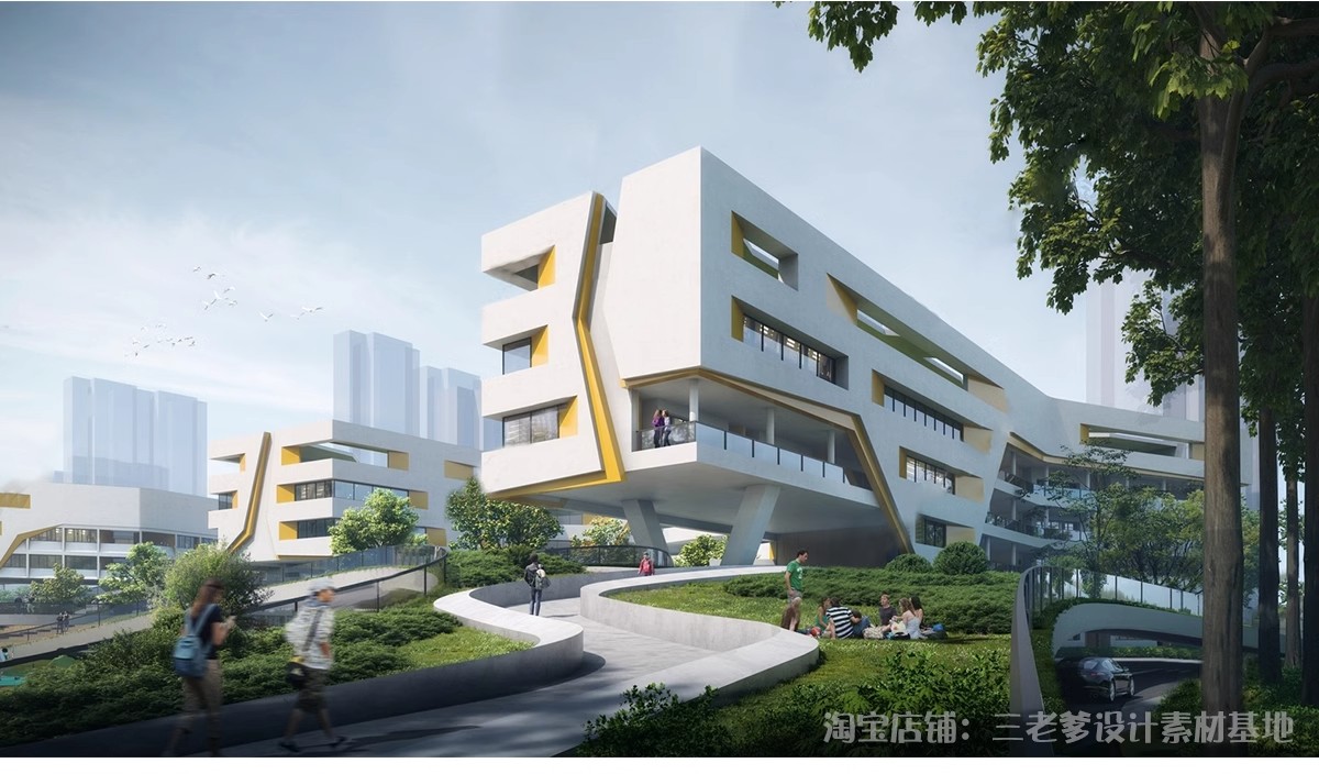 图片[24]-学校建筑大学实验中学小学SU模型校园景观室外教学楼草图大师素材-大怪兽分享