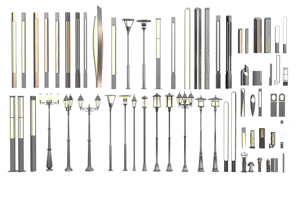 图片[22]-市政道路高杆灯太阳能景观灯广场玉兰灯城市路灯su模型库草图大师-大怪兽分享