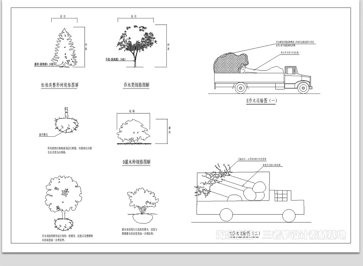 图片[24]-绿化植物种植CAD施工图 园林景观施工大样图详图设计说明图库素材-大怪兽分享