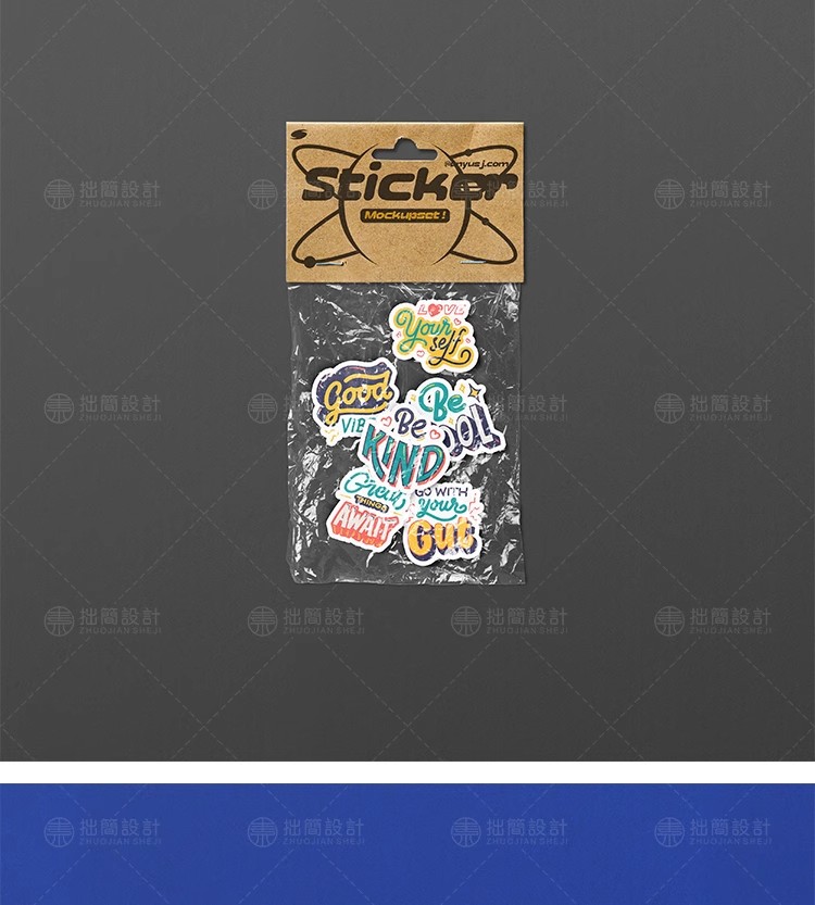 图片[10]-潮流透明褶皱塑料袋异形表情符号文创贴纸图案展示样机PS设计素材-大怪兽分享