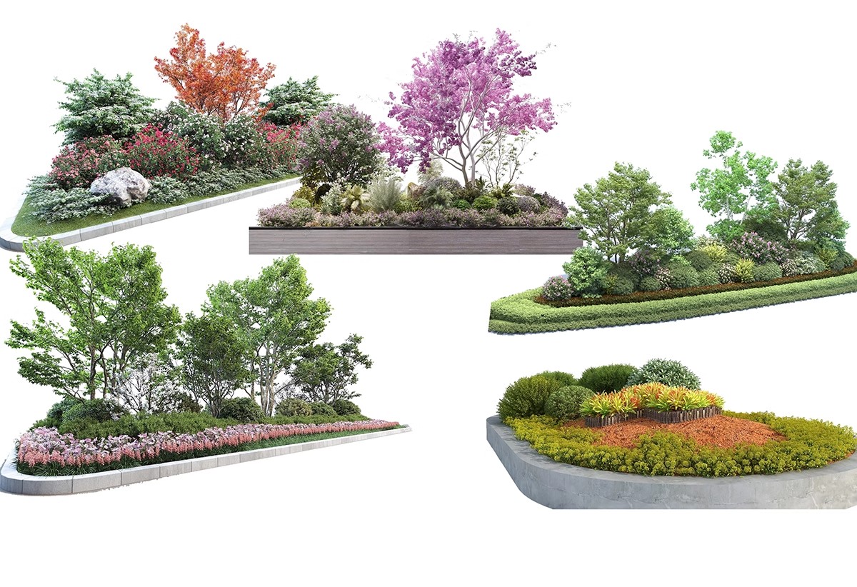 图片[23]-花坛树池ps素材库景观花镜花草植物乔灌木造型组团psd免抠效果图-大怪兽分享