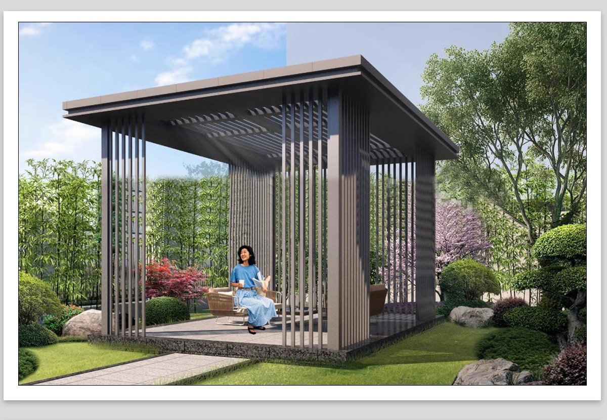 图片[24]-凉亭廊架CAD施工图库详图 现代新中式庭院花园景观铁艺铝合金亭子-大怪兽分享