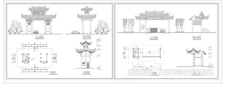 图片[24]-公园入口大门CAD施工图纸 门卫工厂酒店学校小区岗亭围墙建筑设计-大怪兽分享