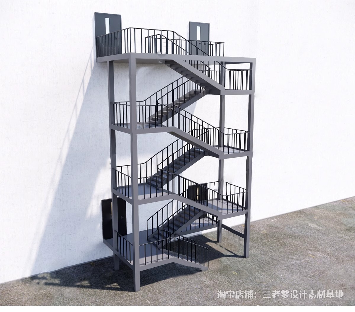图片[24]-户外钢结构楼梯SU模型建筑工地安全爬梯设计sketchup草图大师素材-大怪兽分享