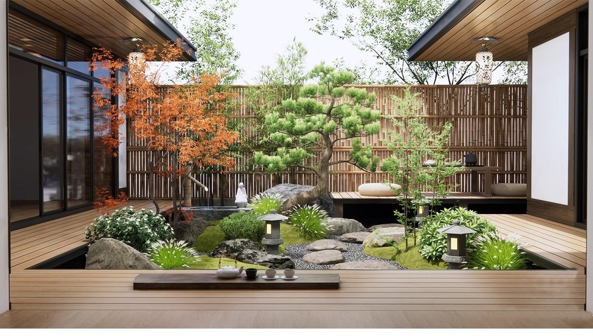 图片[23]-禅意新中式日式别墅庭院茶室枯山水景观假山流水SU模型草图大师-大怪兽分享