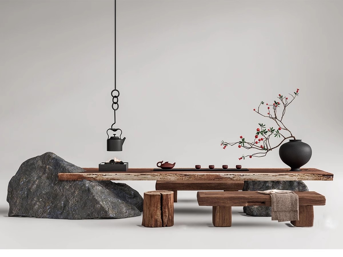 图片[25]-草图大师家装现代新中式日式禅意茶室休闲茶桌椅茶艺书房SU模型库-大怪兽分享