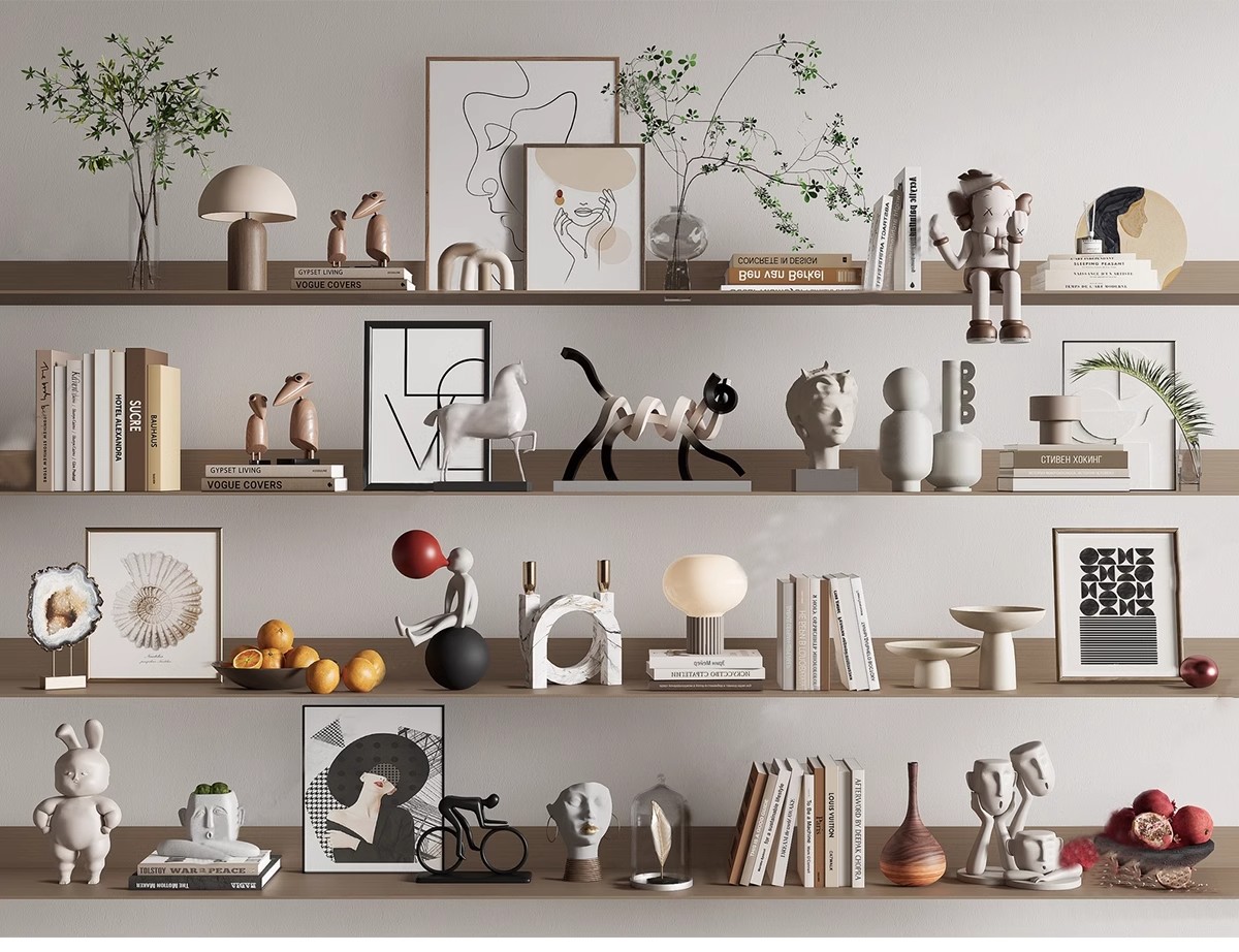 图片[36]-室内SU模型北欧创意雕塑摆件公仔现代装饰品组合挂画草图大师素材-大怪兽分享