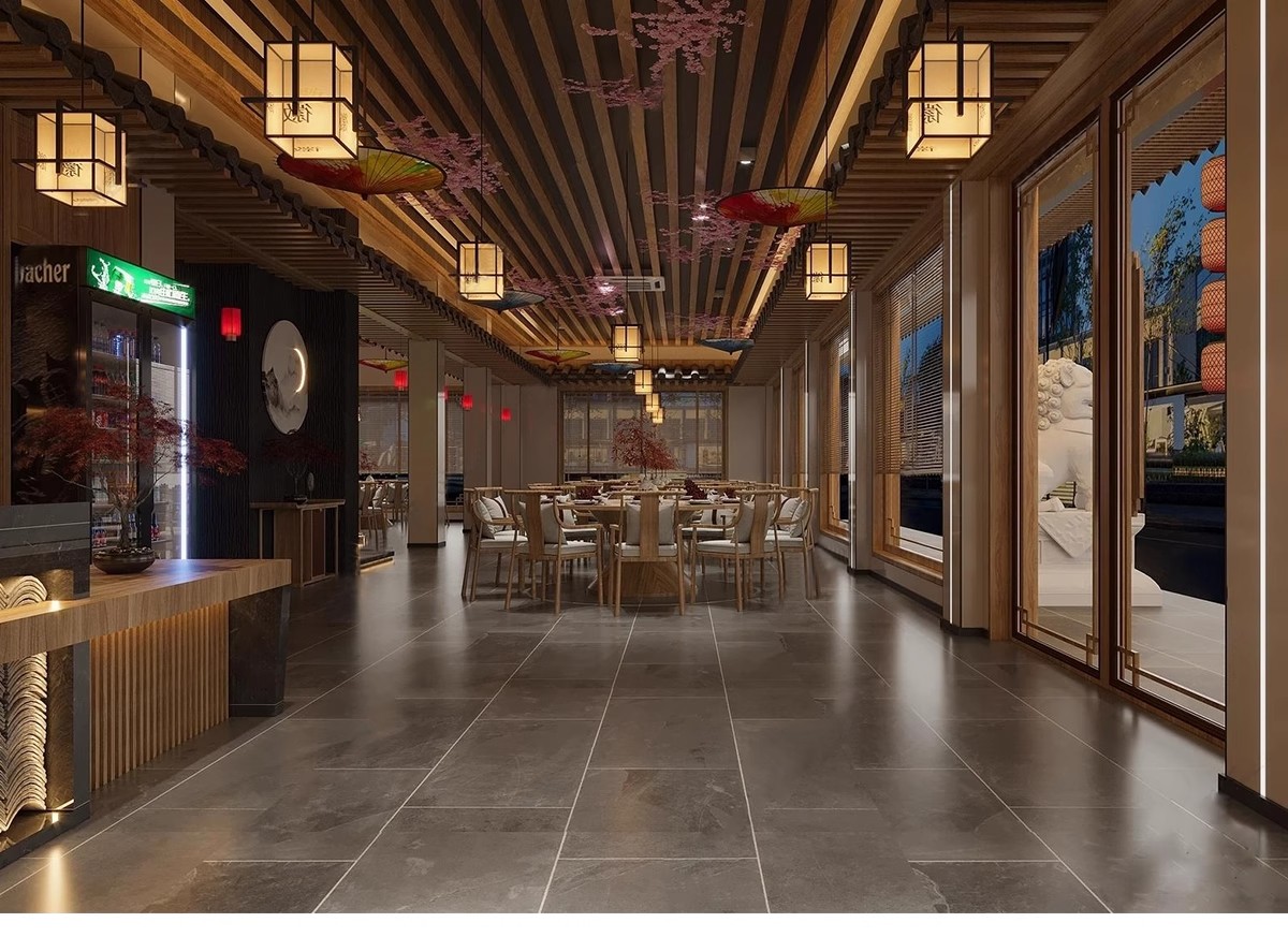 图片[24]-草图大师新中式风格餐饮店铺门头中餐厅餐馆快餐店室内设计SU模型-大怪兽分享