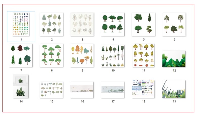 图片[24]-拼贴插画风小清新植物PSD建筑PS剖面Ai矢量立面树PNG免抠分层素材-大怪兽分享