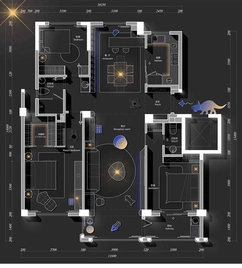 图片[25]-彩色立面平面ps彩平图PSD源文件 住宅家居布局网红风简约现代素材-大怪兽分享