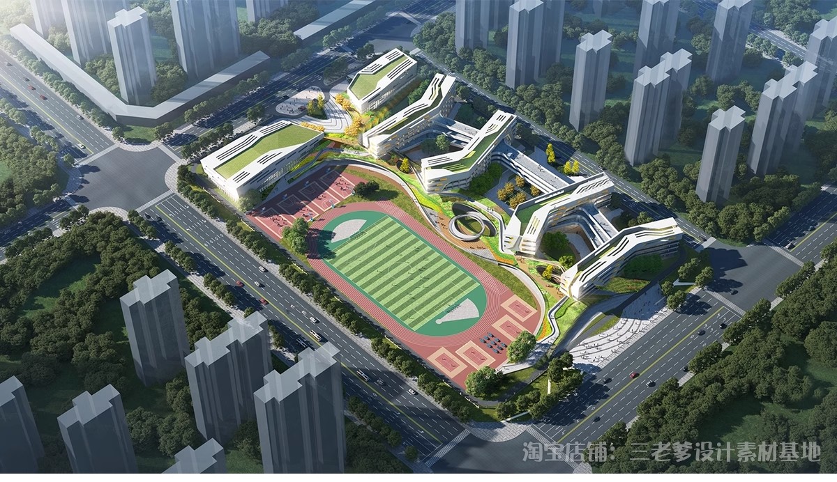 图片[25]-学校建筑大学实验中学小学SU模型校园景观室外教学楼草图大师素材-大怪兽分享