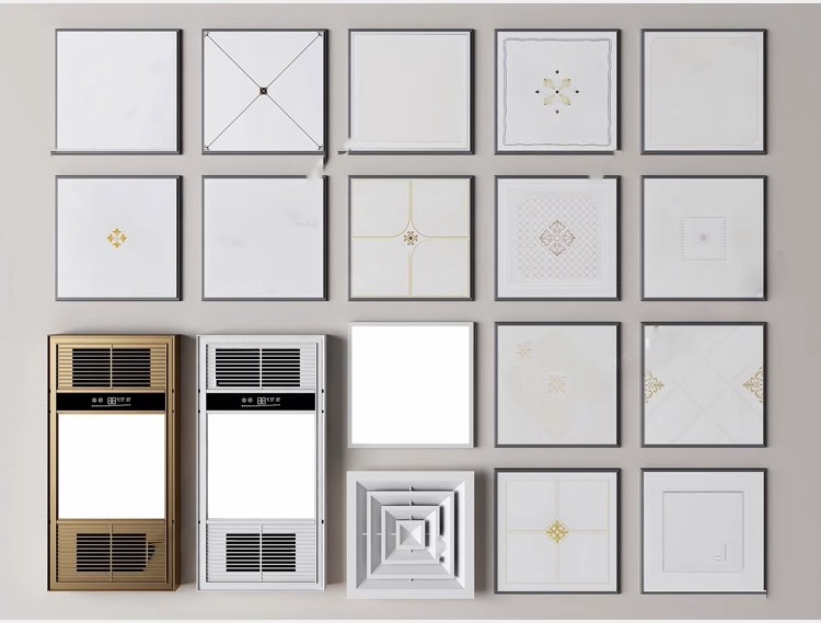 图片[25]-吊顶3D模型 天花顶棚装饰铝扣板风格集成石膏浴霸排气扇3DMAX素材-大怪兽分享