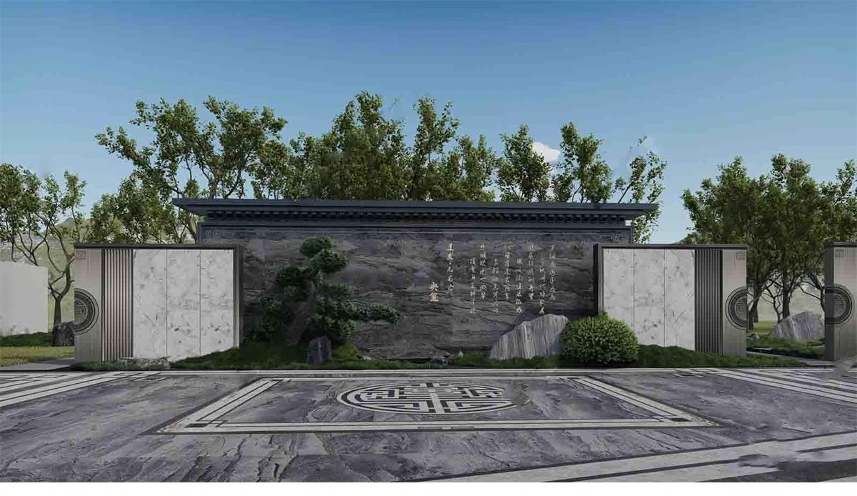 图片[25]-特色文化中式景观墙su模型小品艺术浮雕柱徽派白墙景墙庭院雕塑-大怪兽分享