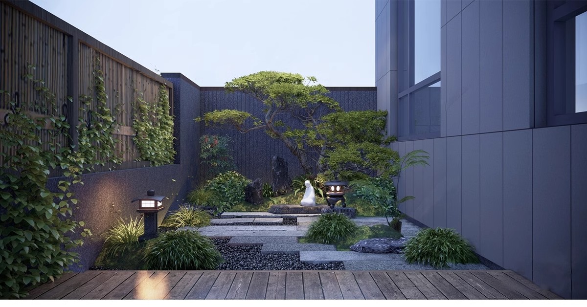 图片[24]-禅意新中式日式别墅庭院茶室枯山水景观假山流水SU模型草图大师-大怪兽分享