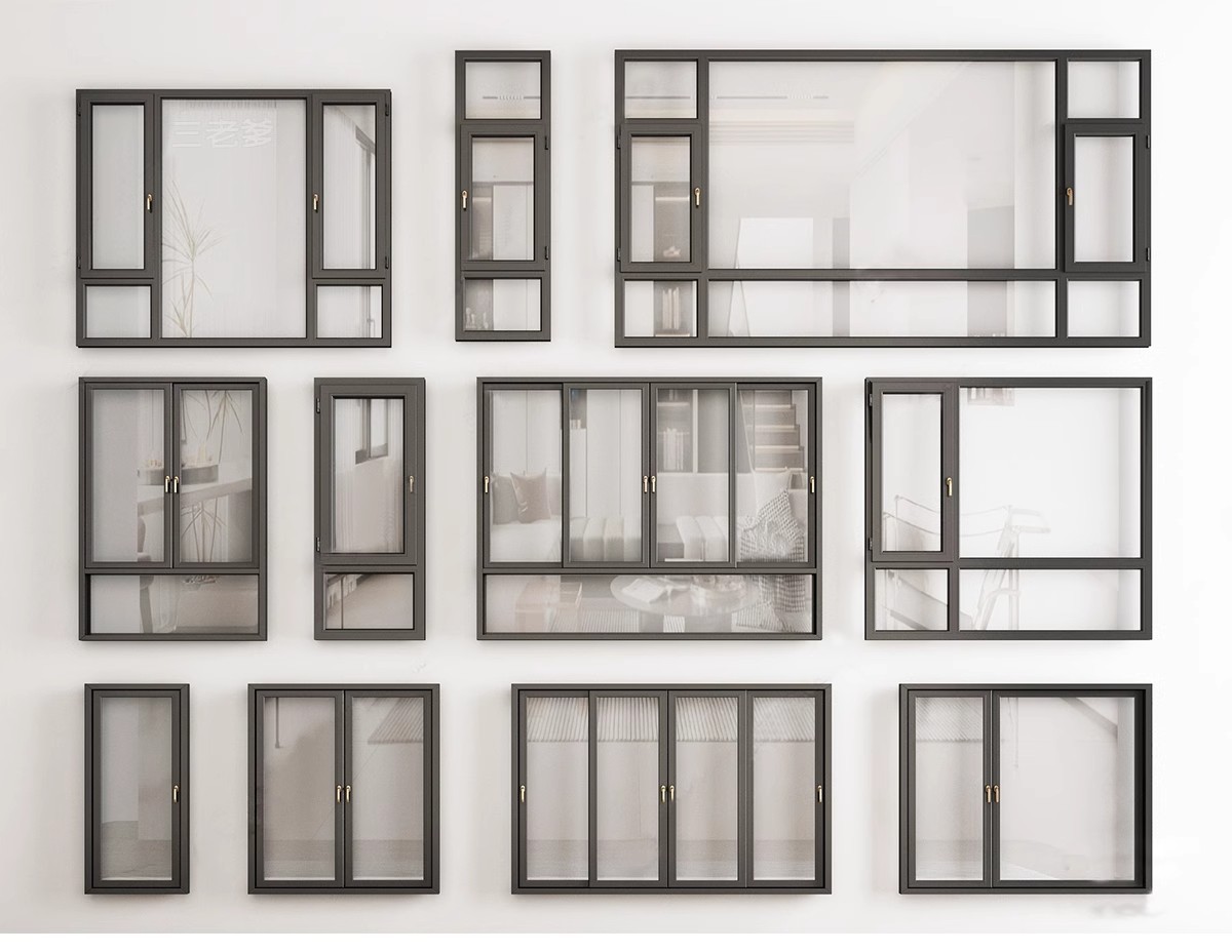 图片[25]-草图大师现代窗户组合推拉窗平开窗落地窗铝合金窗框断桥窗SU模型-大怪兽分享