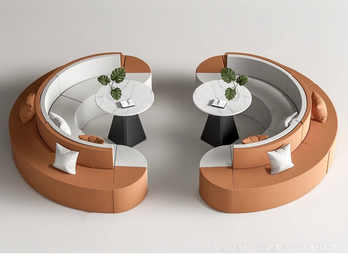 图片[25]-现代北欧咖啡厅餐厅火锅店甜品奶茶店卡座坐椅草图大师SU模型素材-大怪兽分享