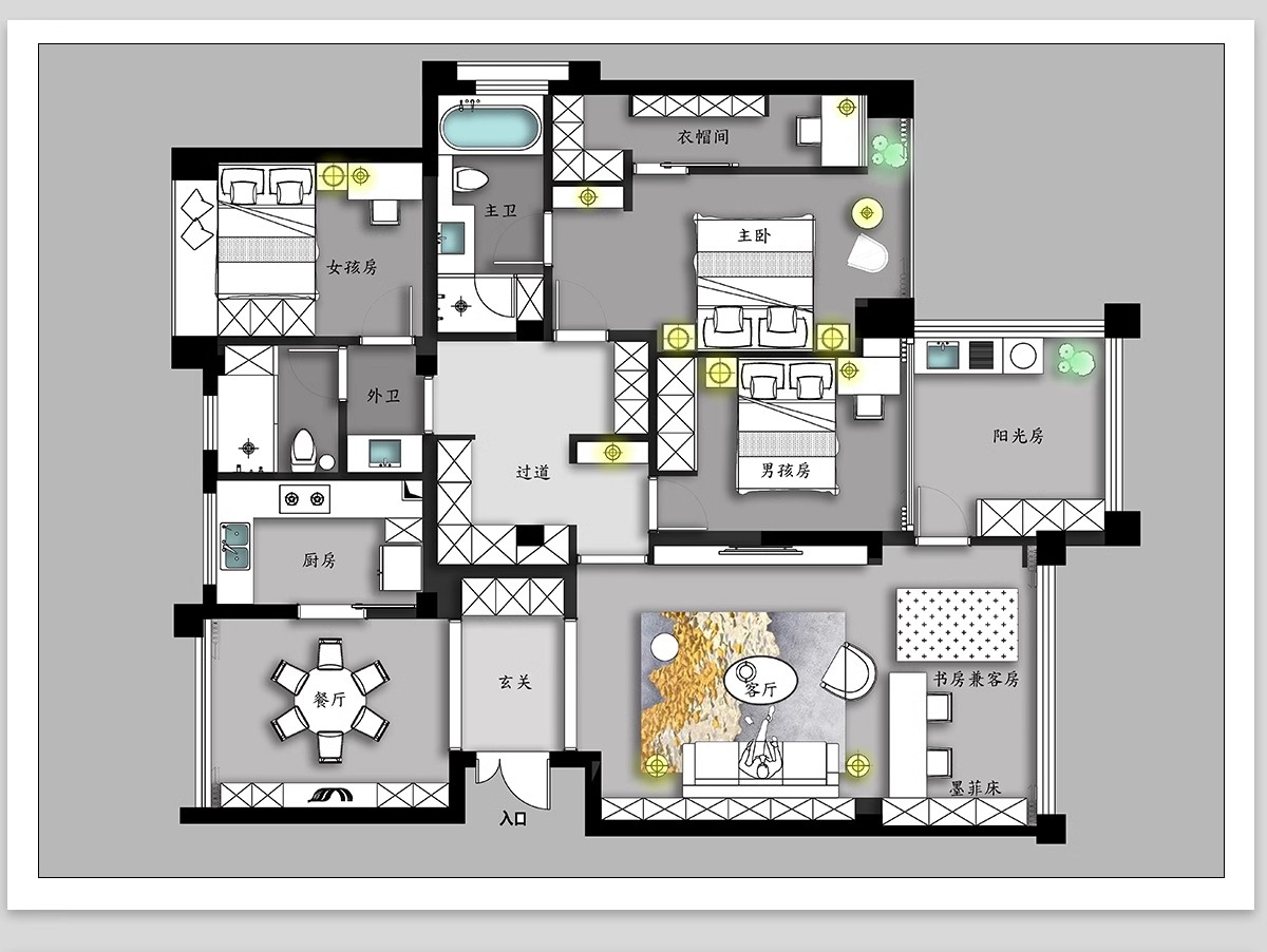 图片[26]-家装室内相同户型图改造66种不同设计方案CAD平面图布局图合集-大怪兽分享