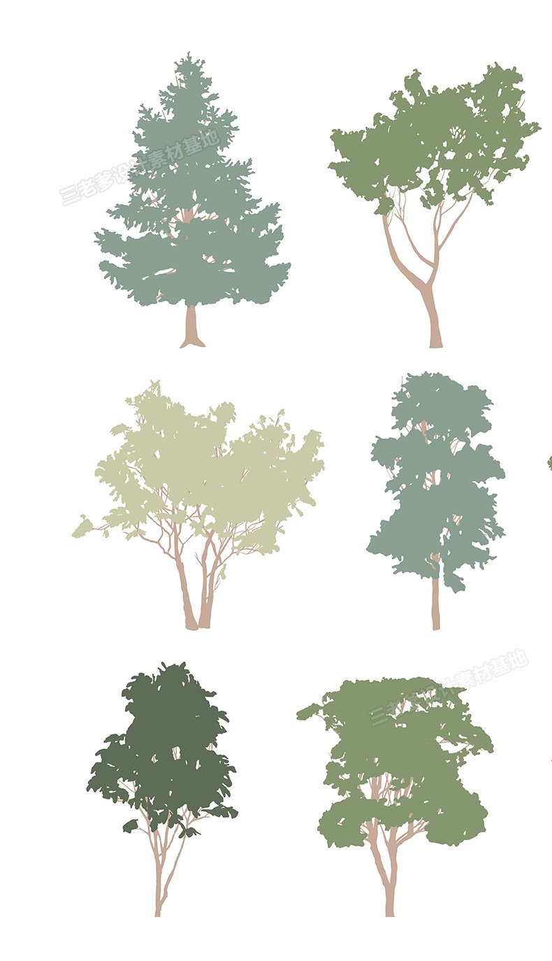 图片[25]-拼贴插画风小清新植物PSD建筑PS剖面Ai矢量立面树PNG免抠分层素材-大怪兽分享
